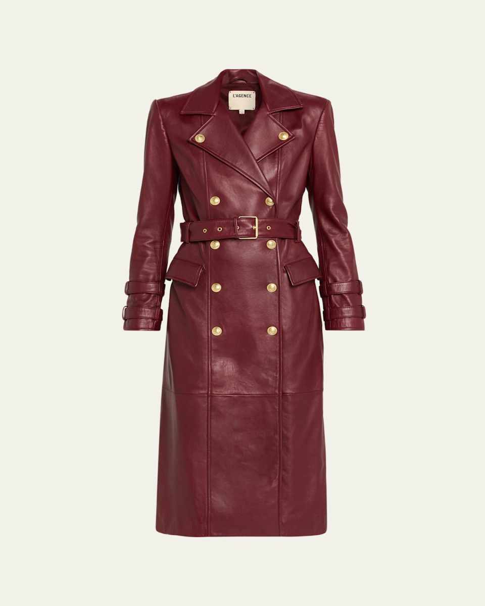 Celina Leather Trench Coat